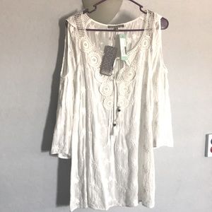 White lacy off the shoulder blouse